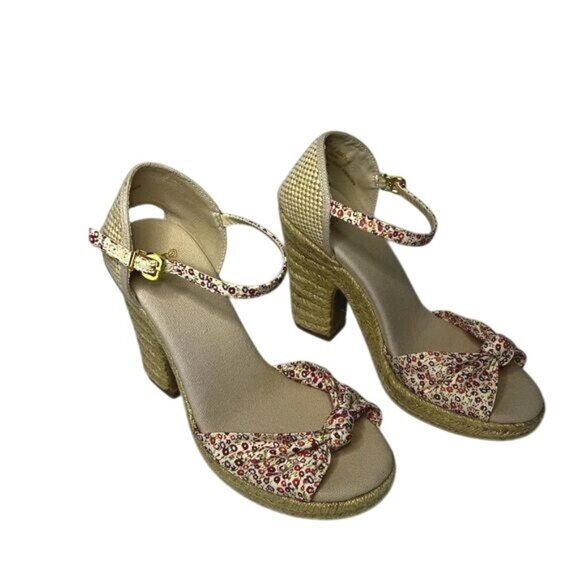 Hot Kiss Floral Ankle-Strap Chunky Heel Sandals Womens Size 8 - Picture 8 of 10